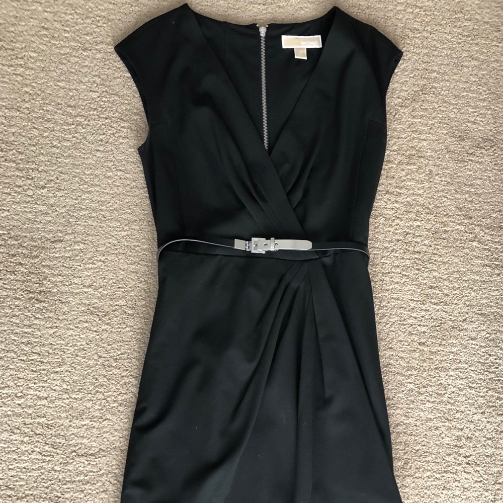 MICHAEL Michael Kors black A-line dress with belt